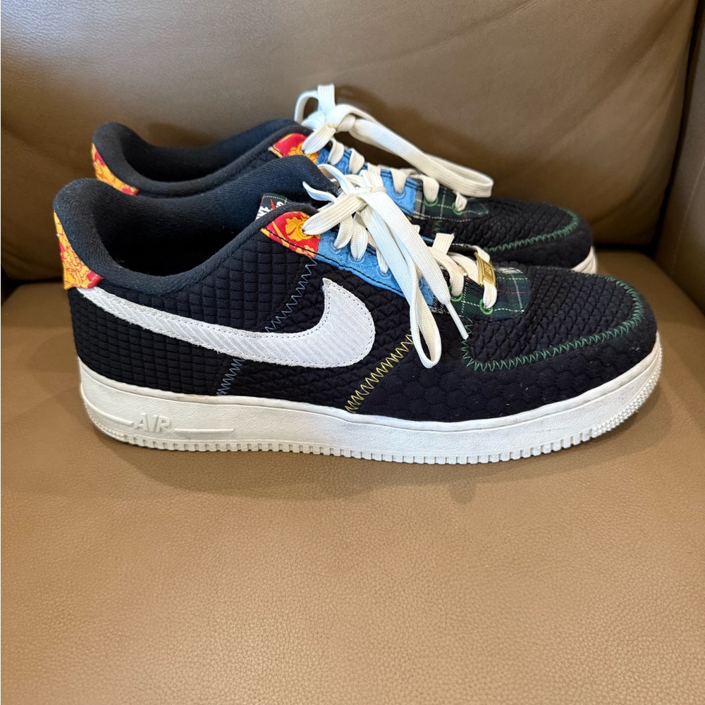 nike patchwork air force ones!